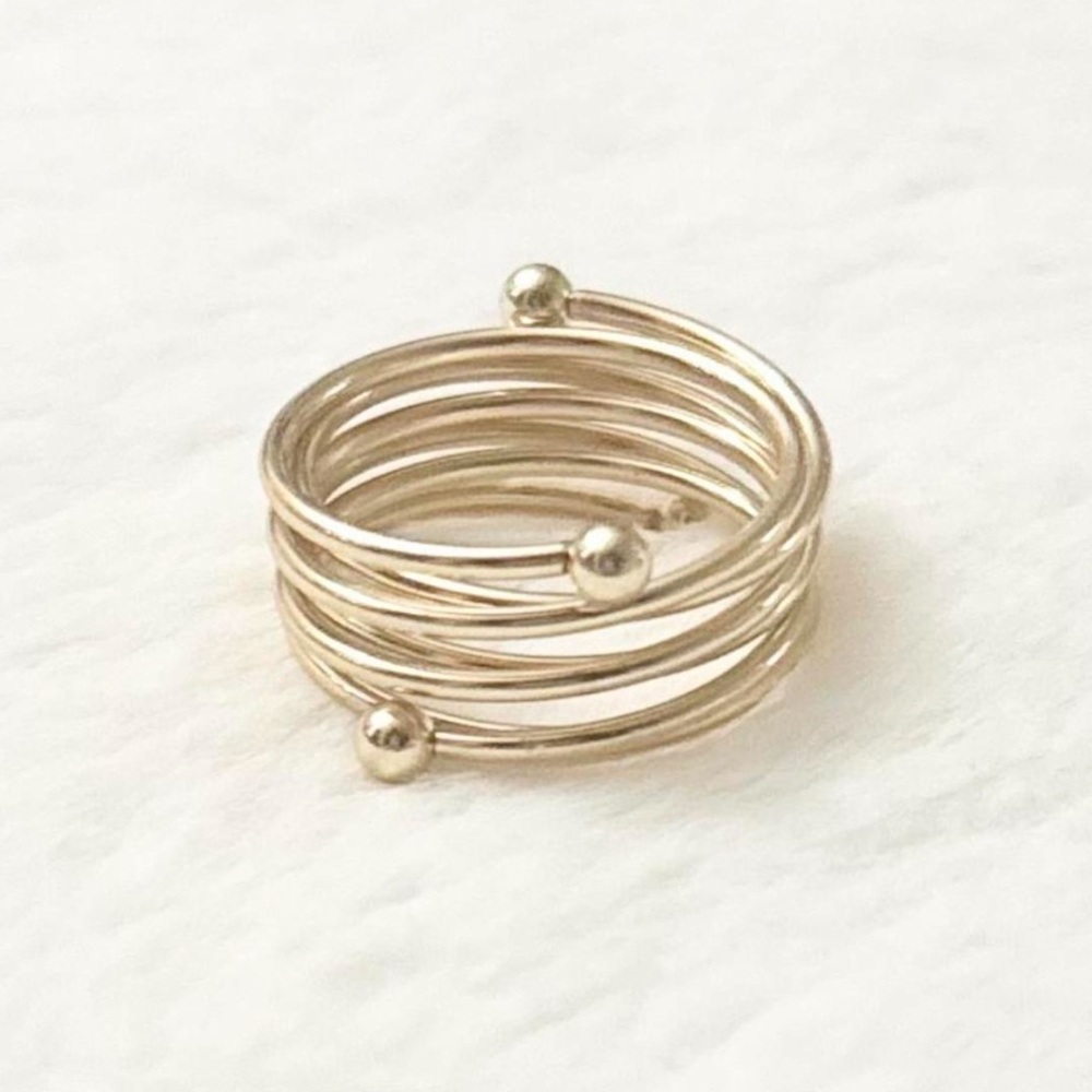 5/$15 🩷 MUST BUNDLE Gold Multi-Band Wire Ring with Ball Accents